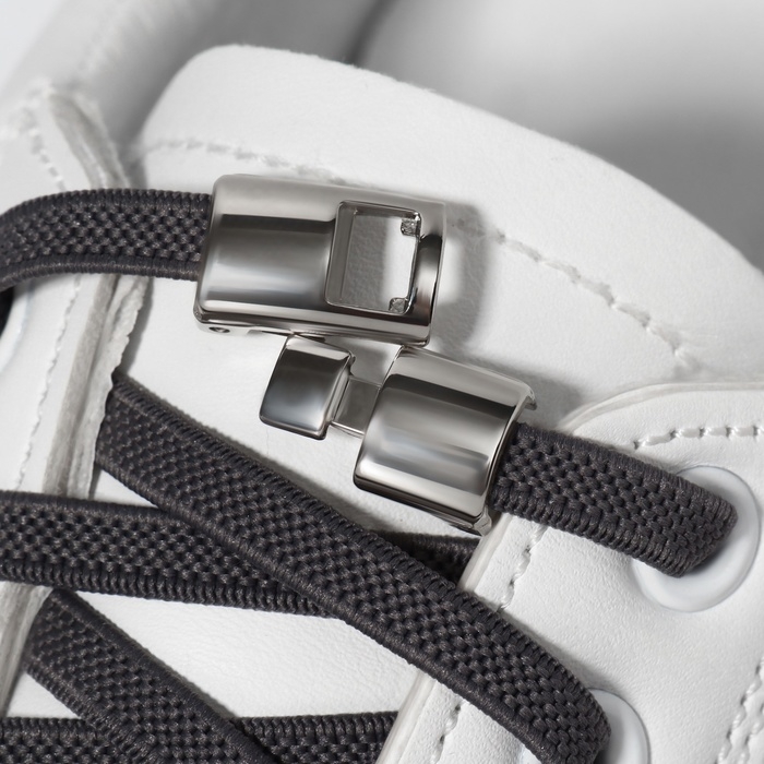 Фиксатор для шнурков, пара, размер 2,6 &times; 1 &times; 0,8 см, цвет серебристый