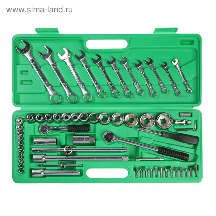 Набор инструментов в кейсе ТУНДРА, автомобильный, 1/2 Набор инструментов в кейсе ТУНДРА, автомобильный, 1/2" и 1/4", 63 предмета
