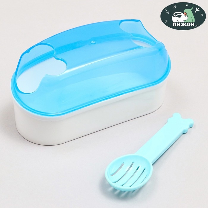 Туалет-туннель с лопаткой для грызунов Туалет-туннель с лопаткой для грызунов "Пижон", 14,5 х 7 х 7 см, синий