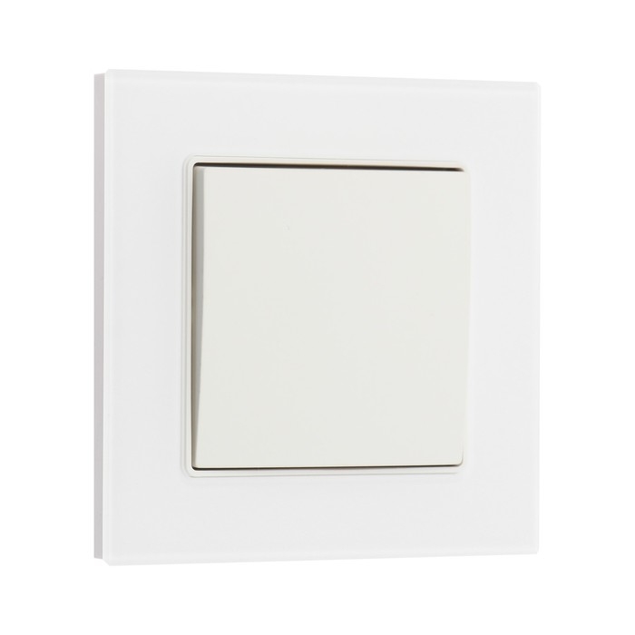 Выключатель TOT Matte Glass, 10 А, 1 кл., скрытый, стекло, белый Выключатель TOT Matte Glass, 10 А, 1 кл., скрытый, стекло, белый
