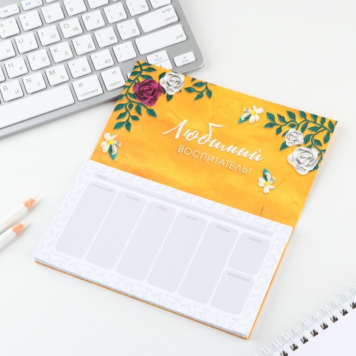 Подарочный набор &laquo;Лучший воспитатель&raquo;: ежедневник А5, 80 листов, планинг, ручка, блок бумаг