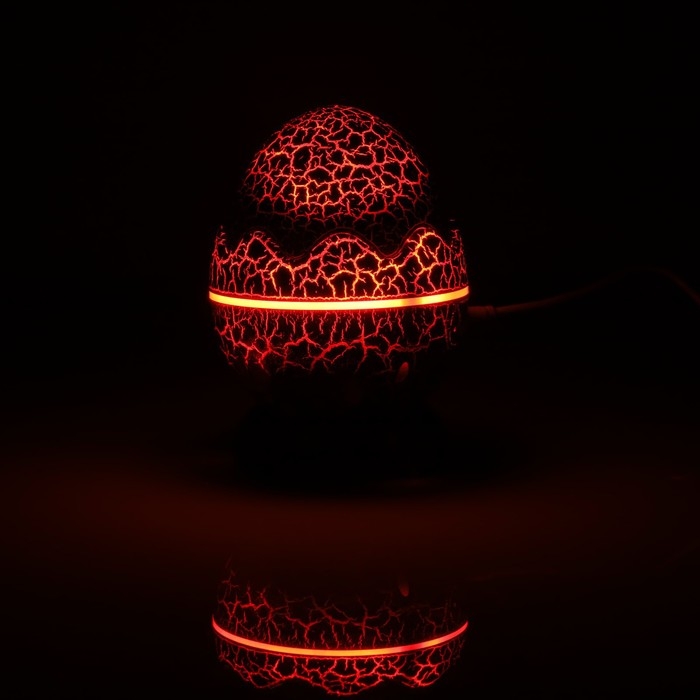 Световой прибор &laquo;Яйцо динозавра&raquo; 10 см, динамик, съёмная полусфера, свечение RGB, пульт ДУ, USB, синий