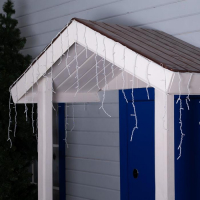 Гирлянда &laquo;Бахрома&raquo; 3 &times; 0.6 м, IP44, УМС, белая нить, 160 LED, свечение красное, 220 В