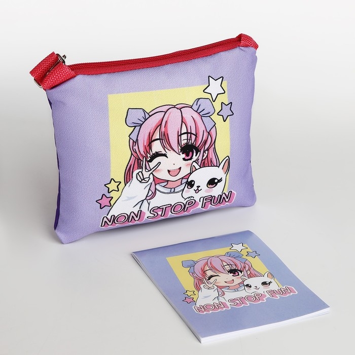 Набор подарочный для девочки Набор подарочный для девочки "Аниме", сумка, блокнот