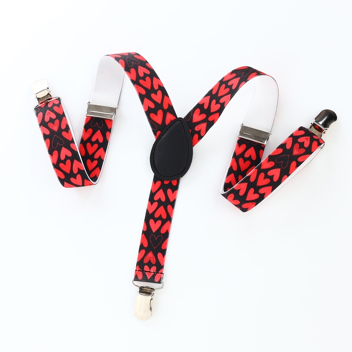 Подтяжки детские &laquo;Выбражулька&raquo;, ширина 2,5 см, цвет чёрный/красный