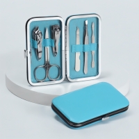 Набор маникюрный &laquo;Нежность&raquo;, 6 предметов, в футляре, цвет голубой