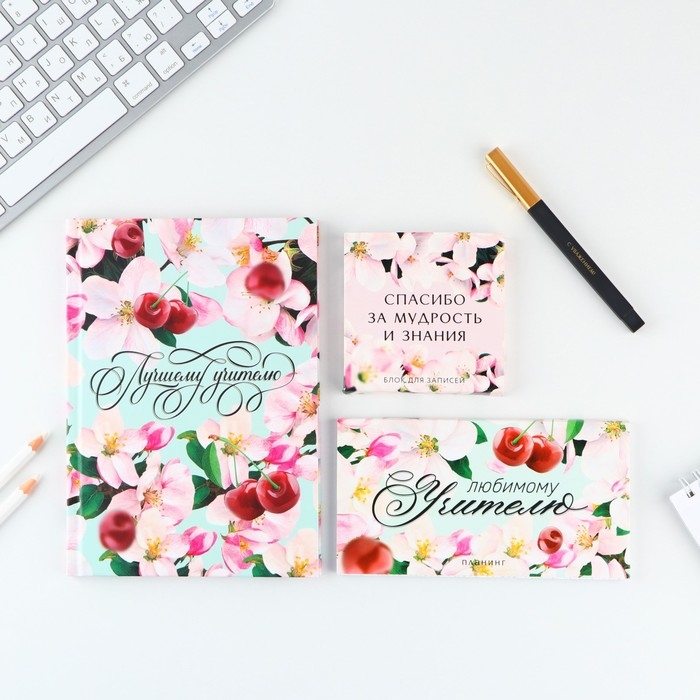 Подарочный набор &laquo;Лучшему учителю&raquo;: ежедневник А5, 80 листов, планинг, ручка, блок бумаг