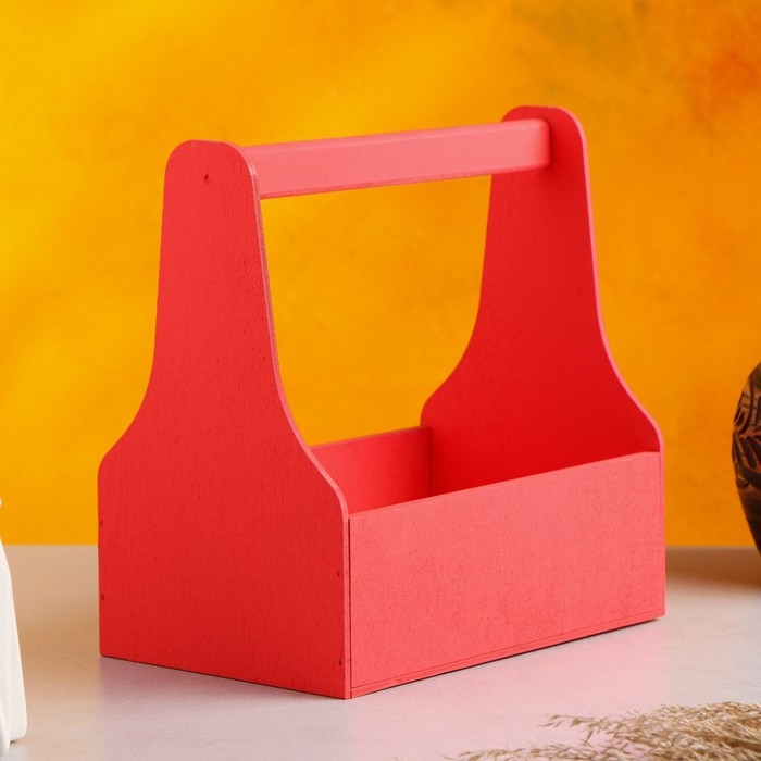 Кашпо деревянное 20×12.5×20 см Стелла Моно, с ручкой, розовый Дарим Красиво Кашпо деревянное 20×12.5×20 см Стелла Моно, с ручкой, розовый Дарим Красиво