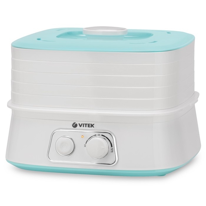 Сушилка для овощей и фруктов Vitek VT-5053, 250 Вт, 5 ярусов, бело-голубая Сушилка для овощей и фруктов Vitek VT-5053, 250 Вт, 5 ярусов, бело-голубая