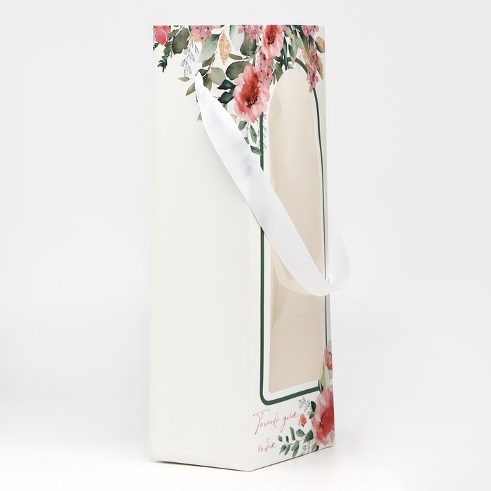 Пакет-переноска для цветов с пластиковым окном, «Только для тебя», белая, 30 х 12 х 8 см Пакет-переноска для цветов с пластиковым окном, «Только для тебя», белая, 30 х 12 х 8 см