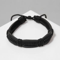 Браслет унисекс &laquo;Переплетение&raquo;, цвет чёрный, d=7 см