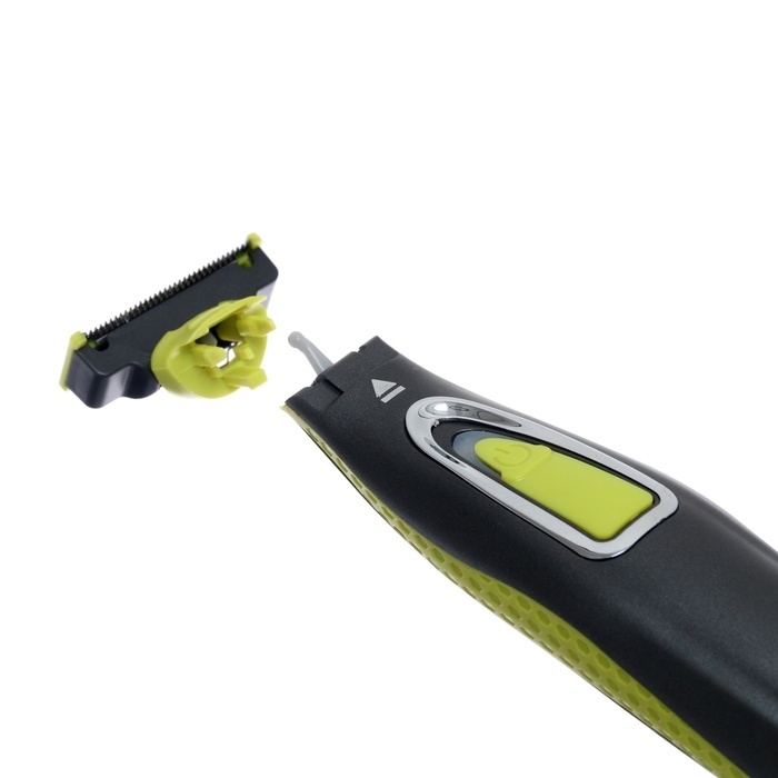 Триммер для волос Luazon LTRI-04, для усов/бороды, 3 насадки, АКБ, черно-зеленый