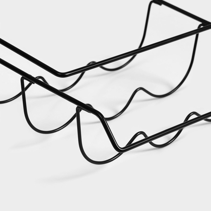 Держатель для бутылок Доляна, подвесной, металл, 32,5&times;31,5&times;13 см, цвет чёрный