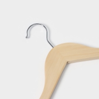 Плечики - вешалка для брюк и юбок LaDо́m Bois, 44,5&times;1,2&times;24,5 см, с зажимами, широкие плечики, деревянная сорт А, цвет светлое дерево