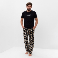 Пижама мужская KAFTAN "Good mo" размер 48,черный Пижама мужская KAFTAN "Good mo" размер 48,черный