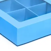 Коробка для 4 конфеты, голубой, 12.5&times;12.5&times;3.5 см