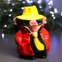 Копилка "Поросенок детектив" 27х18х16см гипс