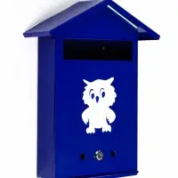 Ящик почтовый с замком, вертикальный "Филин", синий