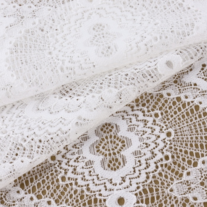 Кружевная эластичная ткань, 240 мм &times; 2,7 &plusmn; 0,5 м, цвет белый
