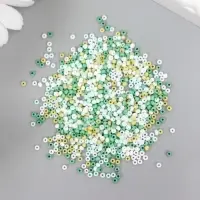 Бисер стекло 11/0 "Матовый. Меланж зелёный" 10 гр