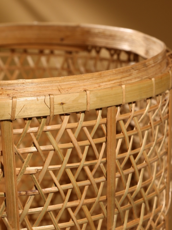 Корзина плетёная "Баскет" бамбук 40х40х60 см, светлая