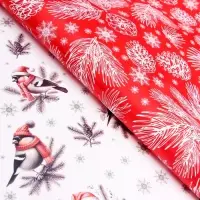 Бумага упаковочная &laquo;Снегири&raquo;, глянец, двусторонняя, 80 г/м&sup2; , 70&times;100 см