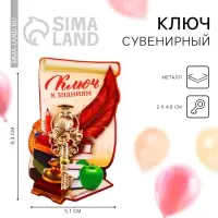 Ключ сувенирный на выпускной &laquo;Ключ к знаниям&raquo;, металл, 2&times;4.8 см