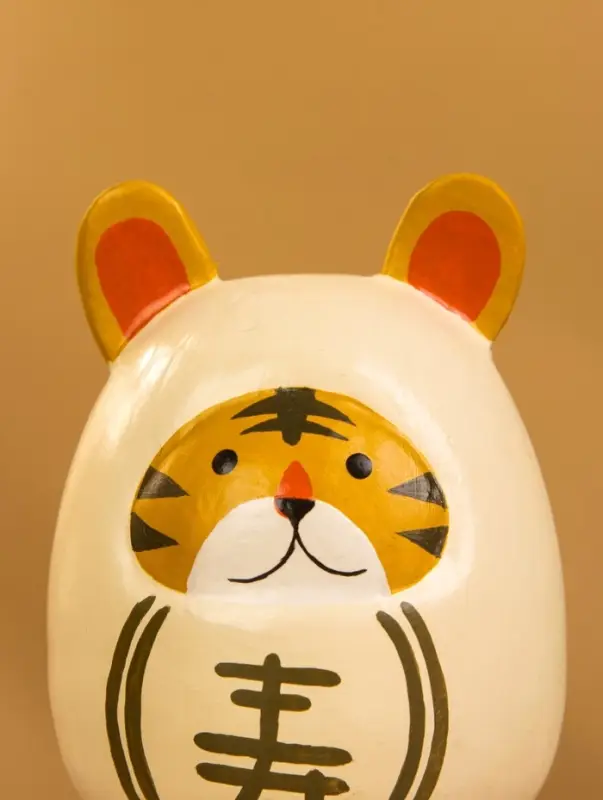 Деревянная кукла кокеши "Тигренок" цв. белый, 6х6х9 см