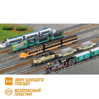 Конструктор ЖД &laquo;Электропоезд пассажирский&raquo;, работает от батареек, 1287 деталей