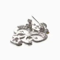 Зажим для кардигана "Ажур", лилия, цвет белый в серебре