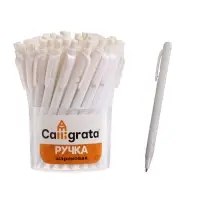 Ручка шариковая, автоматическая &laquo;Лого&raquo;, корпус белый, стержень синий