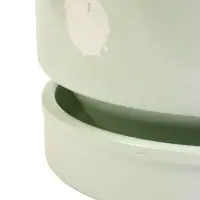 Горшок цветочный с поддоном 3,4 л, керамика "Листья" (М)