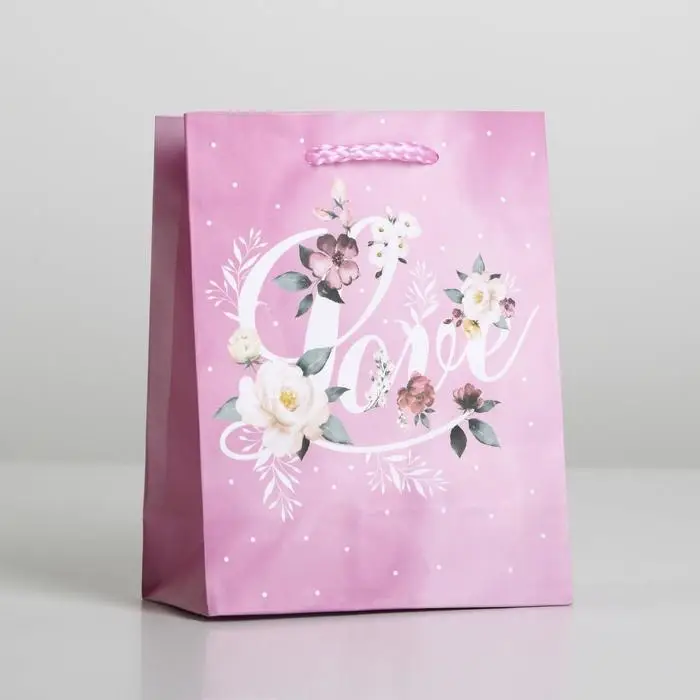 Пакет подарочный ламинированный, упаковка, &laquo;Love&raquo;, S 12 х 15 х 5.5 см