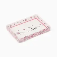 Коробка для кондитерских изделий с пластиковой крышкой &laquo;Сердца&raquo;, 22 х 15 х 3 см