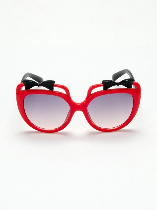 Очки солнцезащитные детские OneSun, бантики, 4.5 х 12 см, цвет чёрно-красный