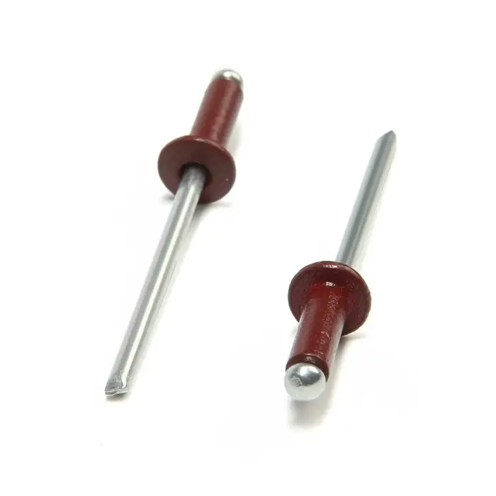 Заклёпки ТУНДРА krep, вытяжные, алюминий-сталь, 3.2&times;8 мм, красное вино, 50 шт.