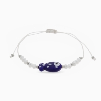 Браслет &laquo;Рыбка&raquo; на нити, белый в серебре