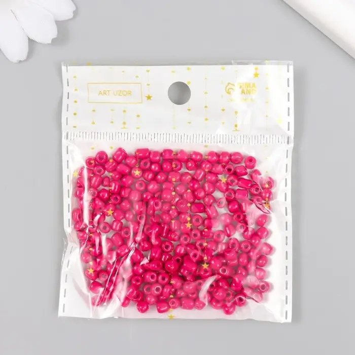 Бисер круглый 6/0 "Розовый перламутр" 20 гр