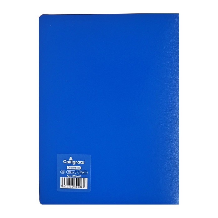 Папка с 20 вкладышами А5, 500 мкм, Calligrata, текстура "песок", синяя