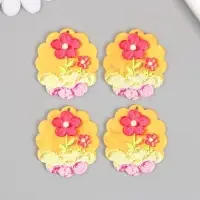 Декор для творчества акрил "Пластилиновые цветочки" 0,2х3,5х3,9 см