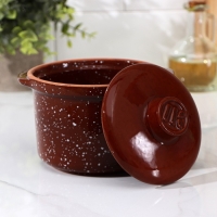 Горшок- сотейник &laquo;Мрамор коричневый&raquo;, 600 мл