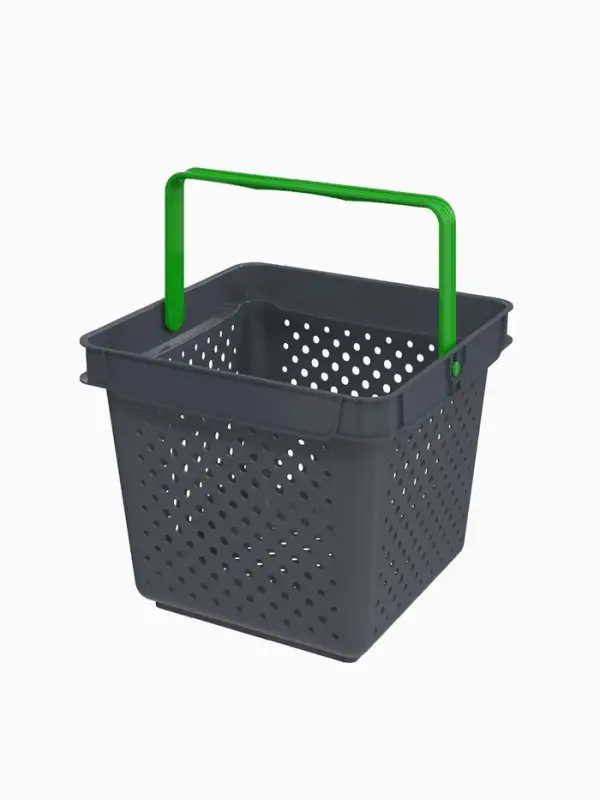 Корзина покупательская пластиковая 10 л, серая