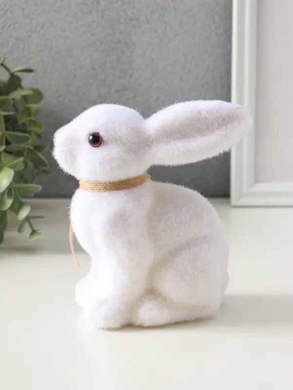 Сувенир пасхальный "Белый заяц с бантиком" 8х13х15 см