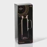 Кувшин для воды стеклянный с металлической крышкой Magistro &laquo;Богема&raquo;, 2 л, 9,7&times;32 см, цвет крышки серебряный