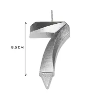 Свеча в торт &laquo;Цифра 7&raquo;, серебряная, 6.5 см