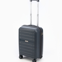 Чемодан 20", PP, 38*22*56, отд на молнии, код замок, 4 колеса, серый