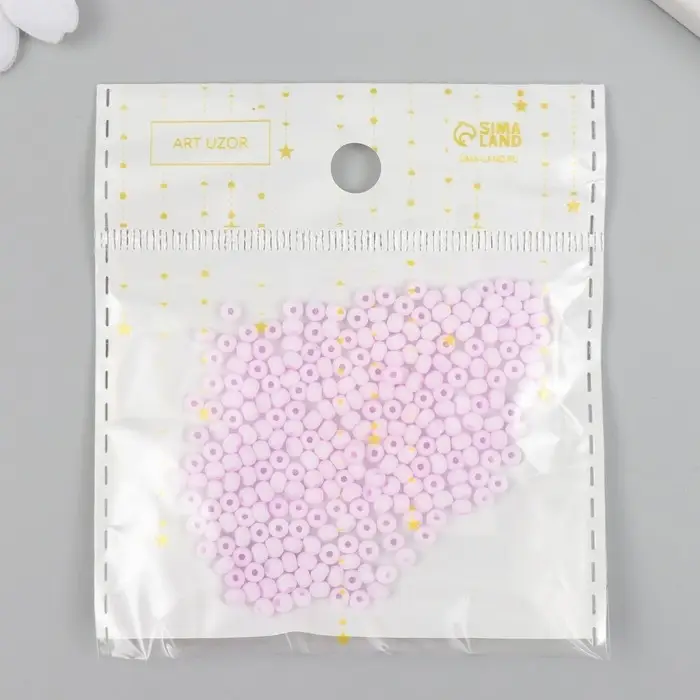 Бисер стекло 8/0 "Маршмеллоу. Матовый. Глициния" 10 гр