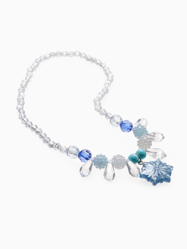 Набор детский "Выбражулька" 2 пр-та: кулон, браслет, снежинка, цвет бело-голубой