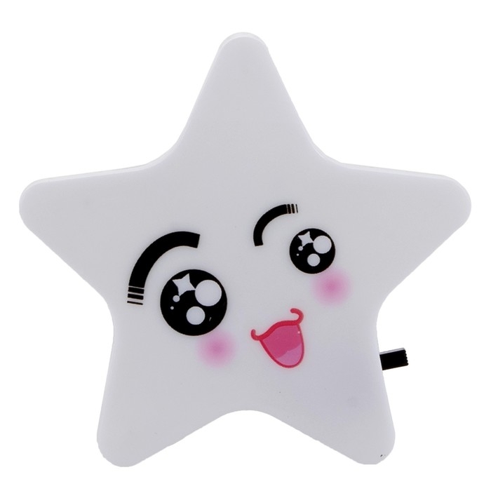 Ночник пластик LED Ночник пластик LED "Звёздочка" МИКС 8х8х2,5 см RISALUX