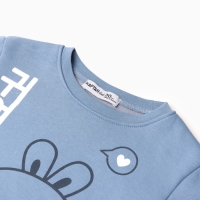 Костюм детский с начёсом (свитшот, брюки) KAFTAN Кролик, размер 30 (98-104 см), голубой